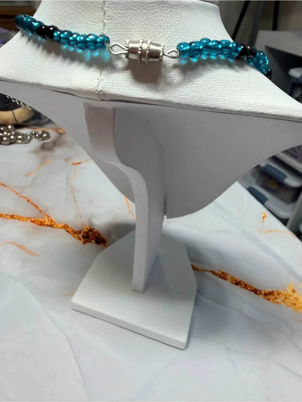 Men’s beaded cross necklace NWOT